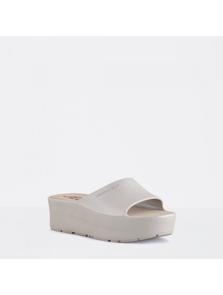 LEMON JELLY Sunny 05 Vegan warm grey platformas slides Γκρι πλατφόρμες