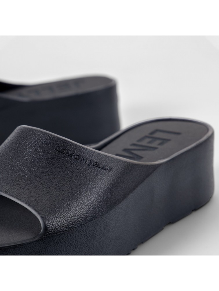 LEMON JELLY Sunny 01 Vegan black platformas slides Μαύρες πλατφόρμες