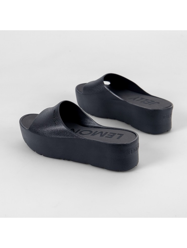 LEMON JELLY Sunny 01 Vegan black platformas slides Μαύρες πλατφόρμες