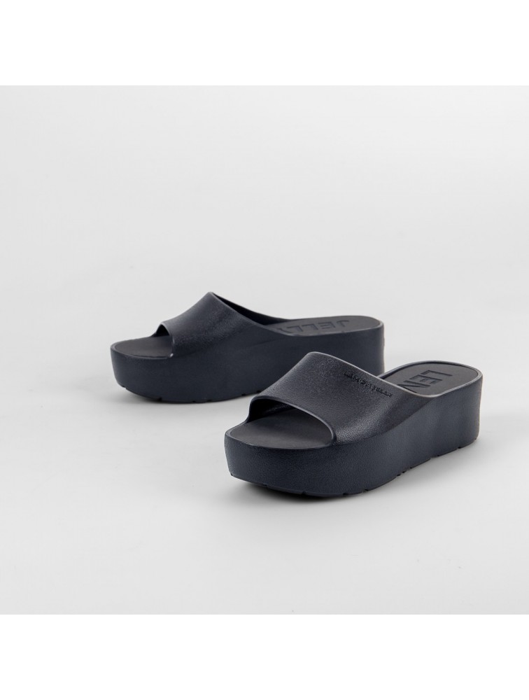 LEMON JELLY Sunny 01 Vegan black platformas slides Μαύρες πλατφόρμες