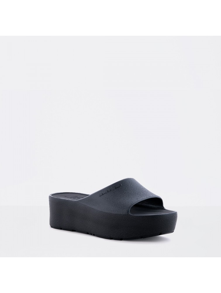 LEMON JELLY Sunny 01 Vegan black platformas slides Μαύρες πλατφόρμες