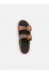 LEMON JELLY Tazara Bronzo Metal Brown Platform Sandals with Buckles Turtle Print Μπρονζέ Σανδάλια με Αγκράφα Ταρταρούγα