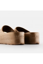LEMON JELLY Fiorella 04 Vegan metallic brown slides Καφέ πλατφόρμες
