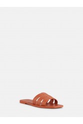 LEMON JELLY Zaya Rust Orange Flat Vegan Slippers Πορτοκαλί Παντόφλες με Πλέξη