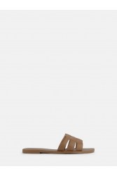 LEMON JELLY Zaya Toasted Nut Flat Vegan Slippers Μπεζ Παντόφλες με Πλέξη