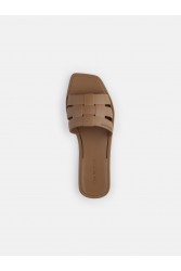 LEMON JELLY Zaya Toasted Nut Flat Vegan Slippers Μπεζ Παντόφλες με Πλέξη