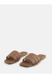LEMON JELLY Zaya Toasted Nut Flat Vegan Slippers Μπεζ Παντόφλες με Πλέξη
