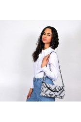LOVELY HANDMADE Adele Rinella Bag Grey Γκρι γυναικεία τσάντα ώμου