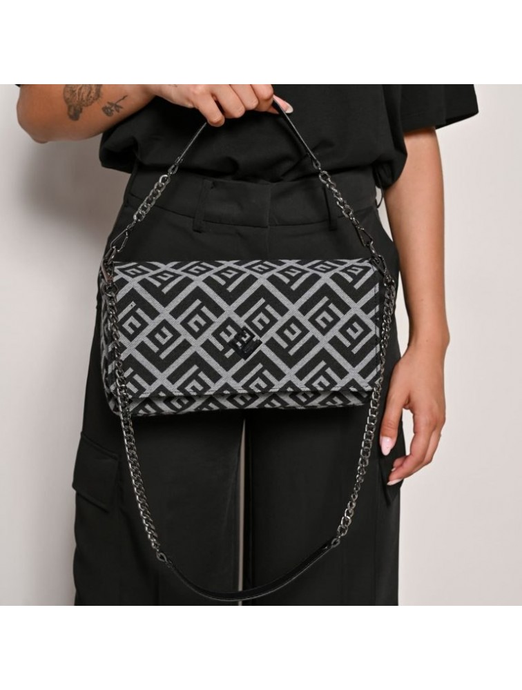 LOVELY HANDMADE Adele Rinella Bag Black Μαύρη γυναικεία τσάντα ώμου