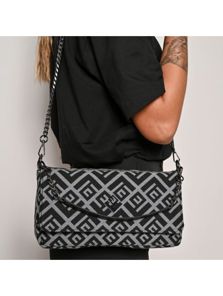 LOVELY HANDMADE Adele Rinella Bag Black Μαύρη γυναικεία τσάντα ώμου