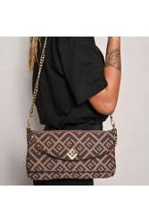 LOVELY HANDMADE Adele Rinella Bag Brown Καφέ γυναικεία τσάντα ώμου