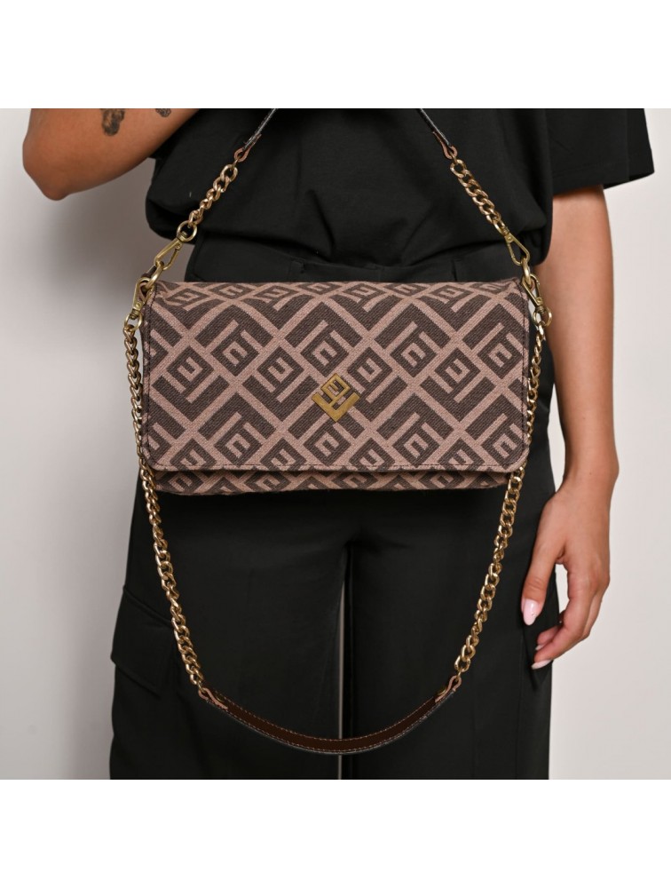 LOVELY HANDMADE Adele Rinella Bag Brown Καφέ γυναικεία τσάντα ώμου