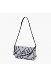 LOVELY HANDMADE Adele Rinella Bag Grey Γκρι γυναικεία τσάντα ώμου