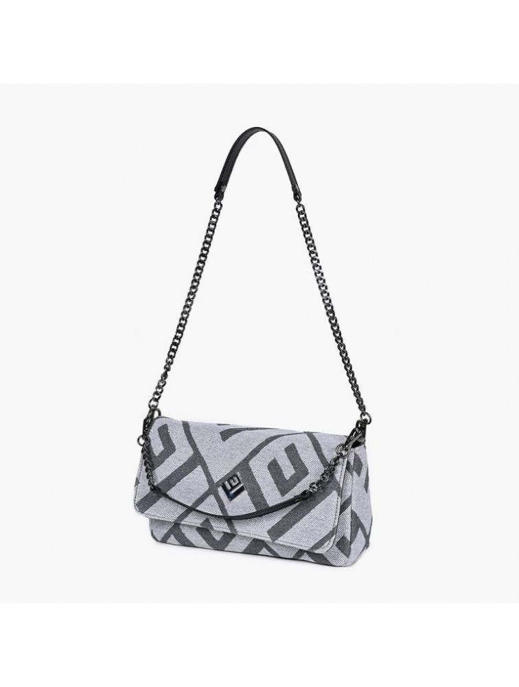 LOVELY HANDMADE Adele Rinella Bag Grey Γκρι γυναικεία τσάντα ώμου