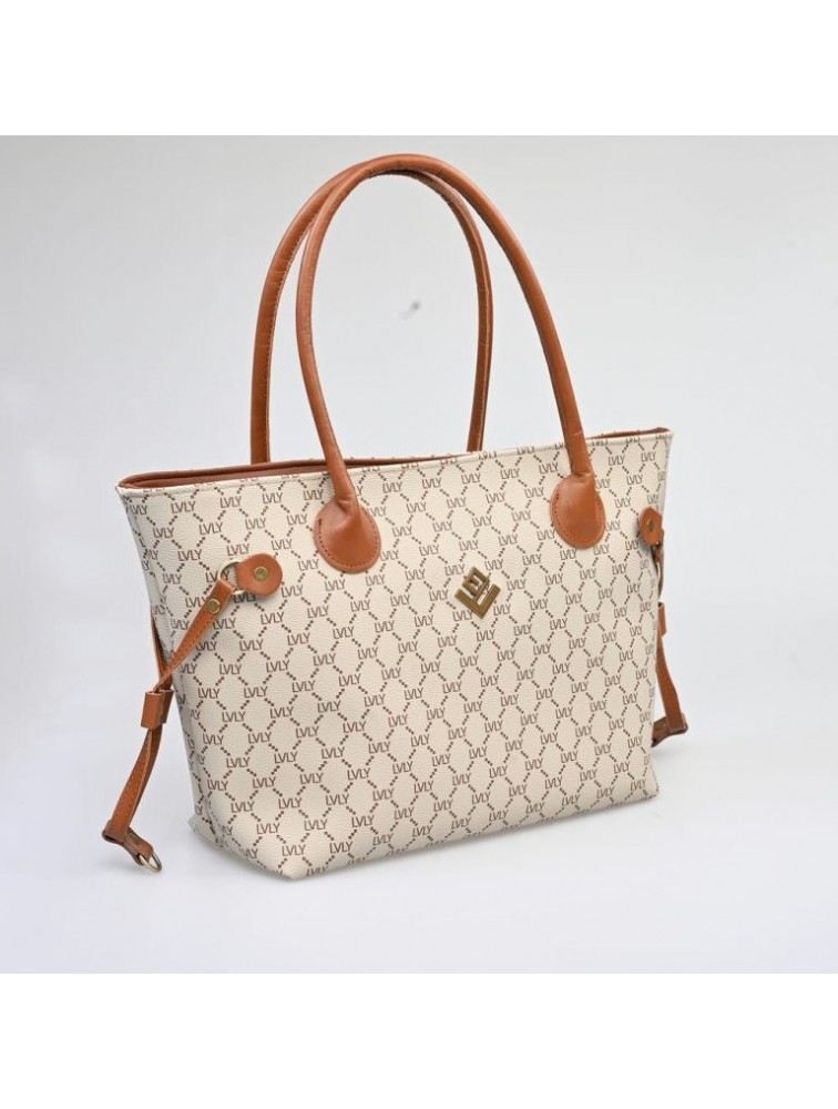 LOVELY HANDMADE Annette Classic Mosaic Bag Beige Μπεζ Γυναικεία Τσάντα Ώμου