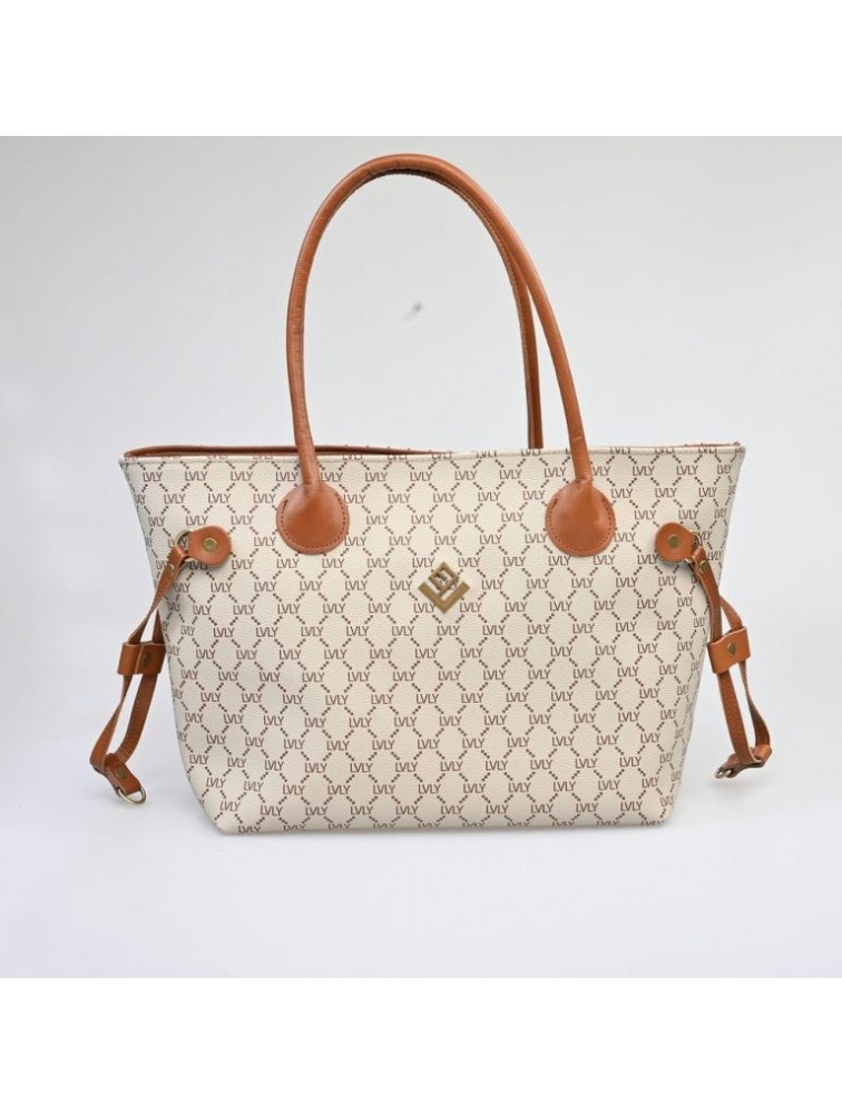 LOVELY HANDMADE Annette Classic Mosaic Bag Beige Μπεζ Γυναικεία Τσάντα Ώμου