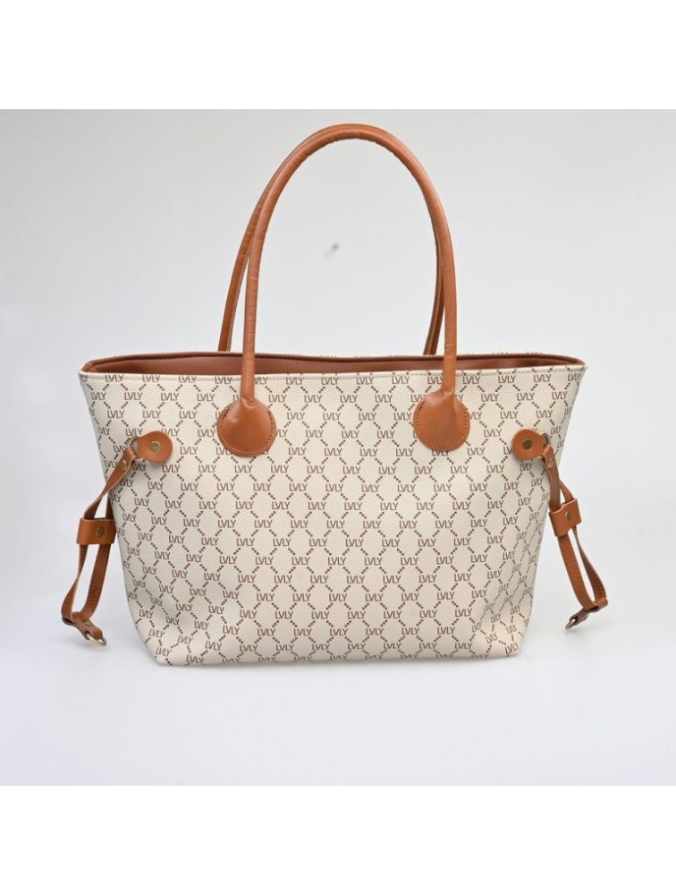 LOVELY HANDMADE Annette Classic Mosaic Bag Beige Μπεζ Γυναικεία Τσάντα Ώμου