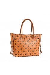 LOVELY HANDMADE Annette Large Signature Bag Καφέ γυναικεία τσάντα