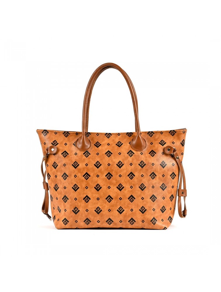 LOVELY HANDMADE Annette Large Signature Bag Καφέ γυναικεία τσάντα
