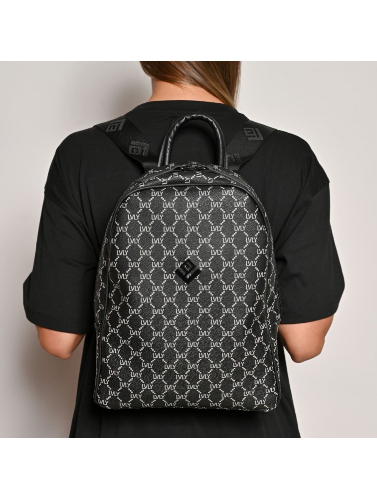 LOVELY HANDMADE Basic Simple Mosaic Bag Black Μαύρη τσάντα ώμου