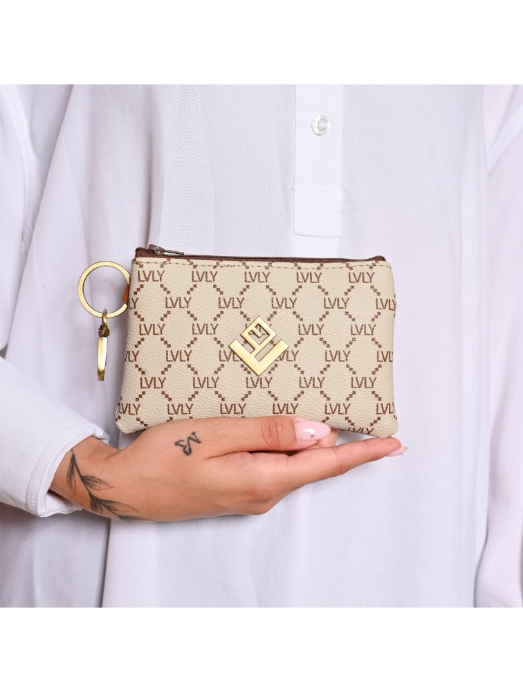 LOVELY HANDMADE Breloque Purse Mosaic Beige Μπεζ γυναικείο πορτοφόλι