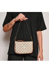 LOVELY HANDMADE Caldera Small Mosaic Bag Beige Μπεζ γυναικεία τσάντα ώμου