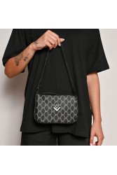 LOVELY HANDMADE Caldera Small Mosaic Bag Black Μαύρη γυναικεία τσάντα ώμου