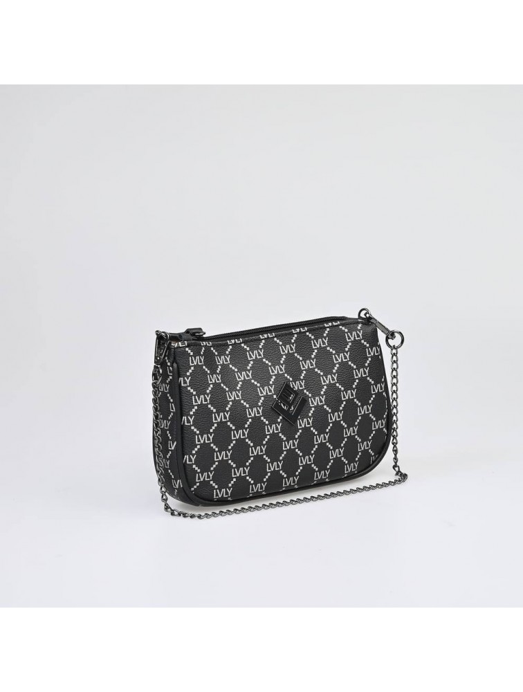 LOVELY HANDMADE Caldera Small Mosaic Bag Black Μαύρη γυναικεία τσάντα ώμου