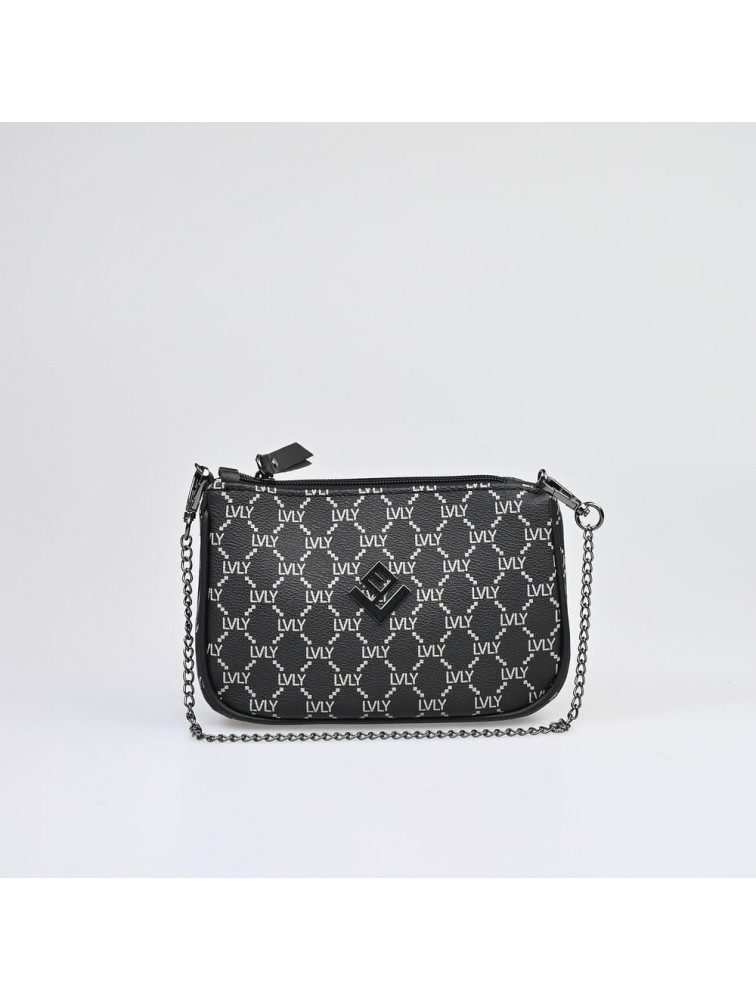 LOVELY HANDMADE Caldera Small Mosaic Bag Black Μαύρη γυναικεία τσάντα ώμου