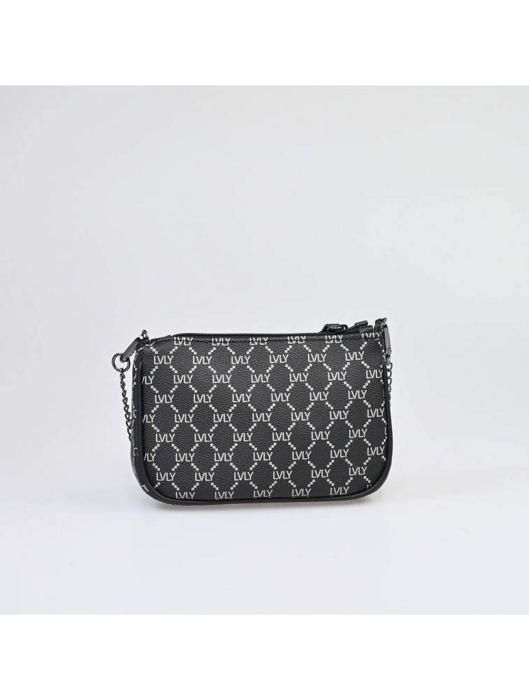 LOVELY HANDMADE Caldera Small Mosaic Bag Black Μαύρη γυναικεία τσάντα ώμου