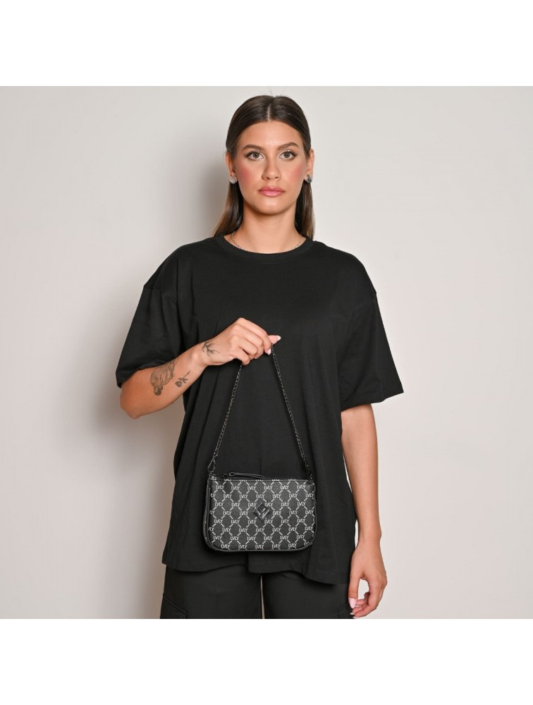 LOVELY HANDMADE Caldera Small Mosaic Bag Black Μαύρη γυναικεία τσάντα ώμου
