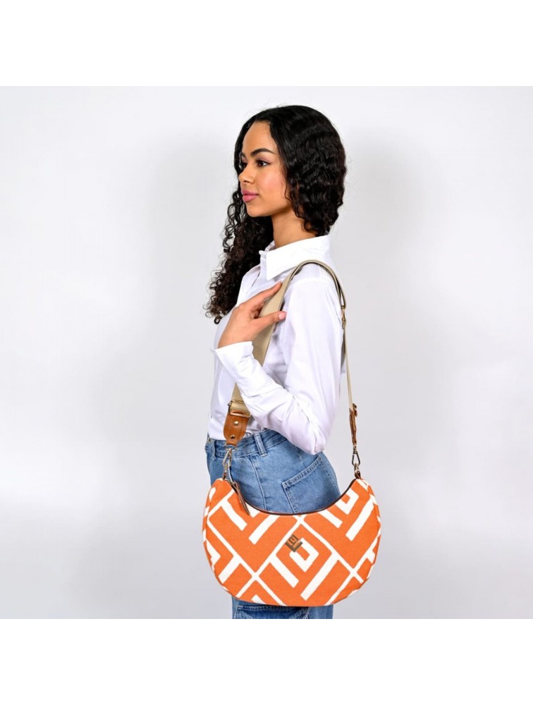 LOVELY HANDMADE Luna Rinella Bag Orange Πορτοκαλί γυναικεία τσάντα ώμου