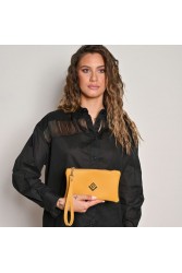 LOVELY HANDMADE Purse Asti Mustard Μουσταρδί γυναικείο πορτοφόλι