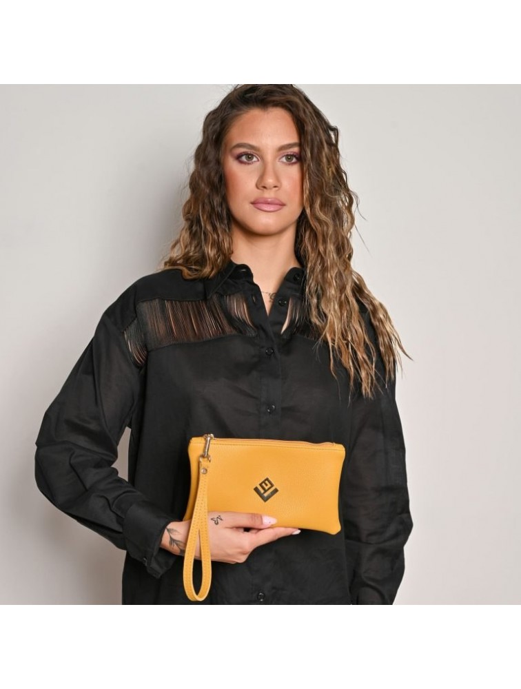 LOVELY HANDMADE Purse Asti Mustard Μουσταρδί γυναικείο πορτοφόλι