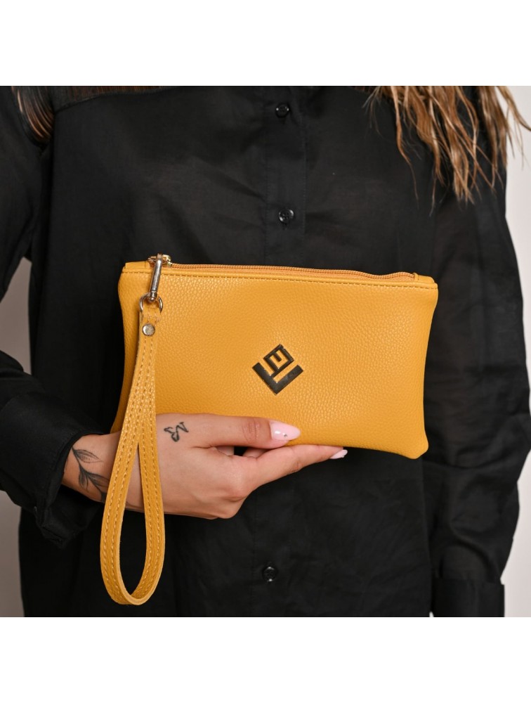 LOVELY HANDMADE Purse Asti Mustard Μουσταρδί γυναικείο πορτοφόλι
