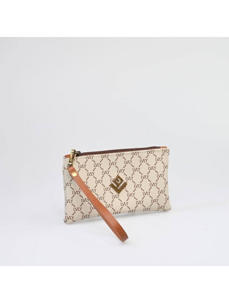 LOVELY HANDMADE Purse Mosaic Beige Γυναικείο πορτοφόλι Μπεζ