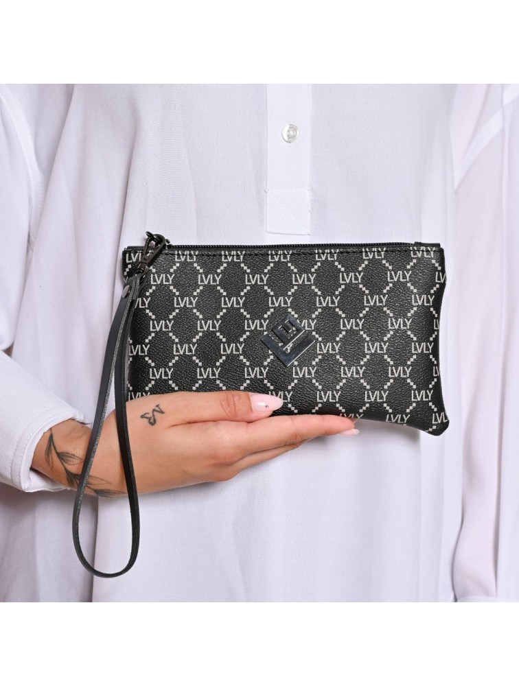 LOVELY HANDMADE Purse Mosaic Black Γυναικείο πορτοφόλι Μαύρο