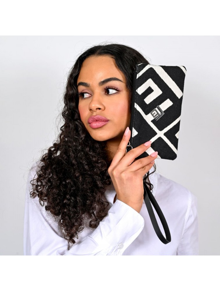 LOVELY HANDMADE Purse Rinella Black Μαύρο γυναικείο πορτοφόλι
