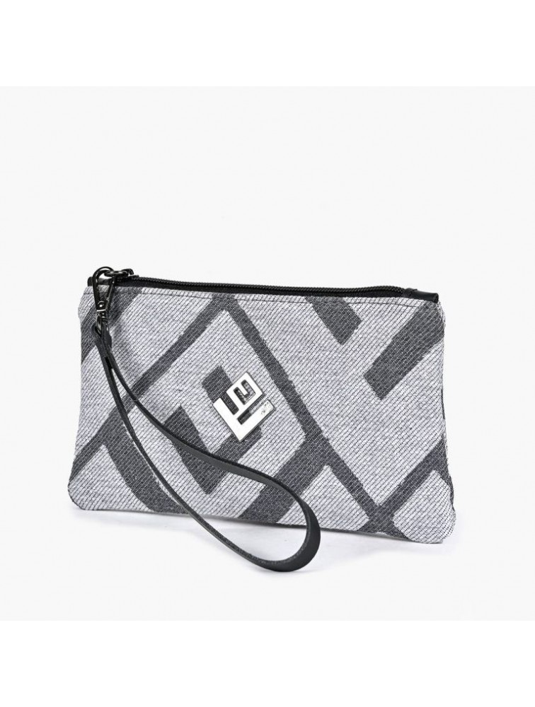 LOVELY HANDMADE Purse Rinella Grey Γκρι γυναικείο πορτοφόλι