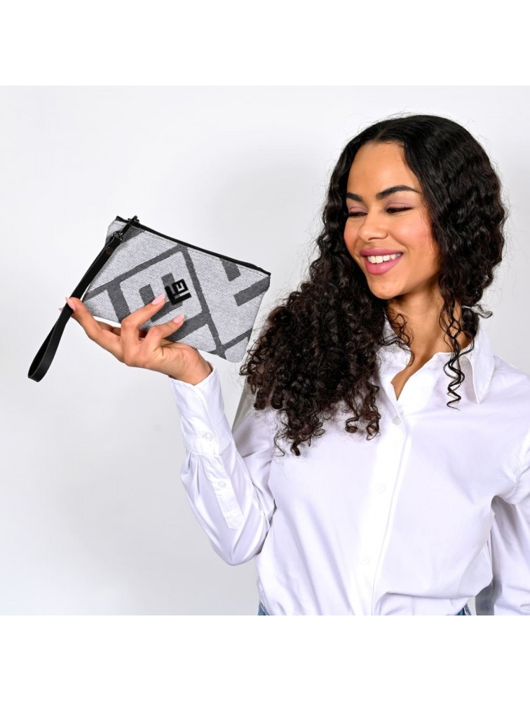 LOVELY HANDMADE Purse Rinella Grey Γκρι γυναικείο πορτοφόλι