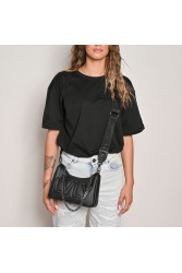 LOVELY HANDMADE Regina Adora Bag Black Μαύρη γυναικεία τσάντα ώμου