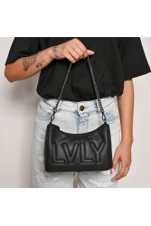 LOVELY HANDMADE Regina Adora Bag Black Μαύρη γυναικεία τσάντα ώμου