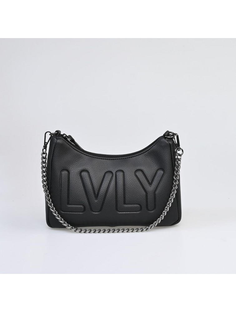 LOVELY HANDMADE Regina Adora Bag Black Μαύρη γυναικεία τσάντα ώμου