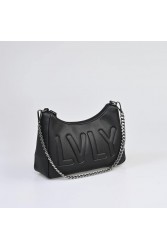 LOVELY HANDMADE Regina Adora Bag Black Μαύρη γυναικεία τσάντα ώμου