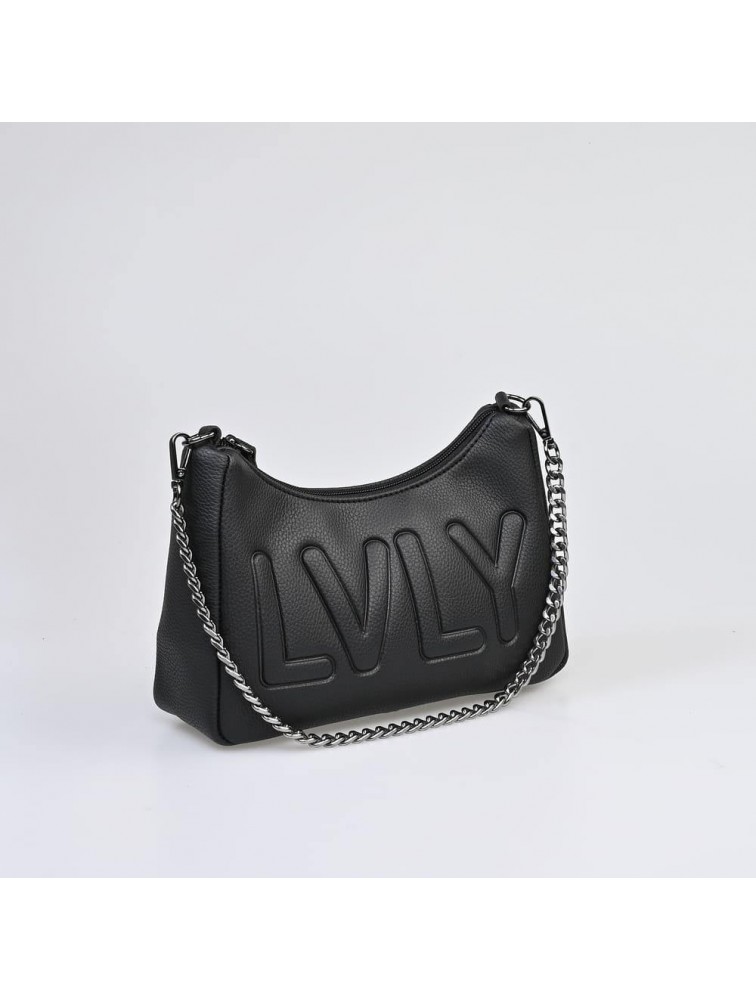 LOVELY HANDMADE Regina Adora Bag Black Μαύρη γυναικεία τσάντα ώμου