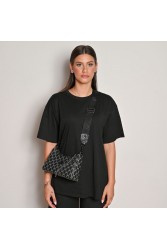 LOVELY HANDMADE Regina Mosaic Bag Black Μαύρη Γυναικεία Τσάντα Ώμου