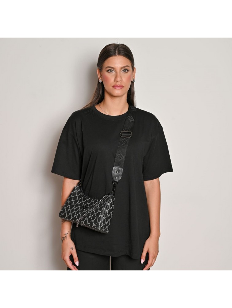 LOVELY HANDMADE Regina Mosaic Bag Black Μαύρη Γυναικεία Τσάντα Ώμου