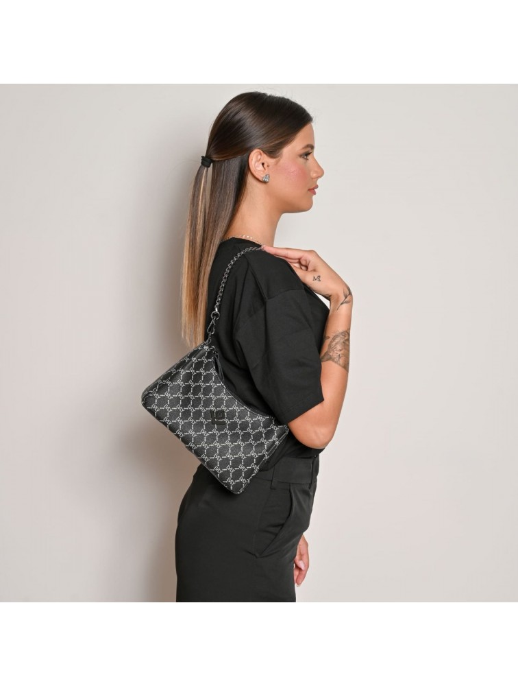 LOVELY HANDMADE Regina Mosaic Bag Black Μαύρη Γυναικεία Τσάντα Ώμου