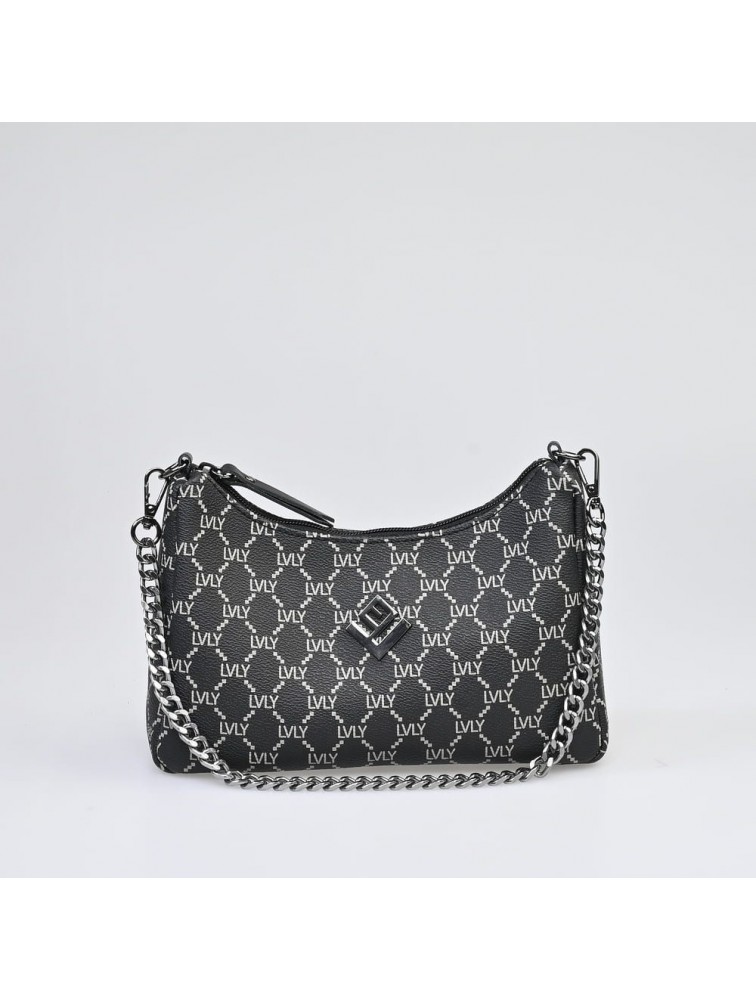 LOVELY HANDMADE Regina Mosaic Bag Black Μαύρη Γυναικεία Τσάντα Ώμου