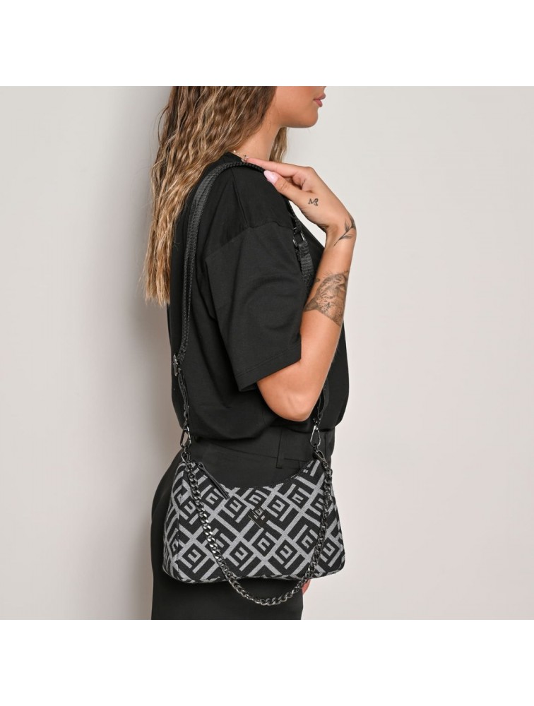 LOVELY HANDMADE Regina Rinella Bag Black Μαύρη γυναικεία τσάντα ώμου
